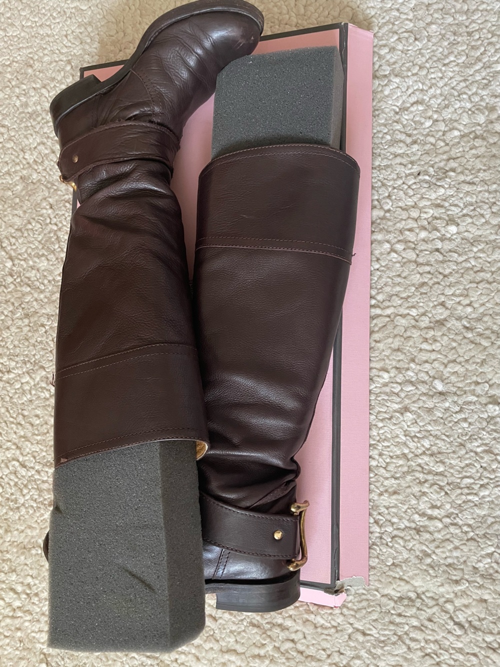 Juicy Couture Brown Leather Boot, gold-toned metal horsebit